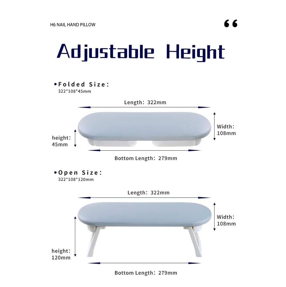 MAYCREATE Nail Arm Rest, Foldable Manicure Hand Rests Cushion Tool, PU Leather Soft Sponge Hand Rest, Nail Hand Pillow Stand with PVC Table Mat for Acrylic Nails Salon Use MAYCREATE Nail Arm Rest, Foldable Manicure Hand Rests Cushion Tool, PU Leather Soft Sponge Hand Rest, Nail Hand Pillow Stand with PVC Table Mat for Acrylic Nails Salon Use